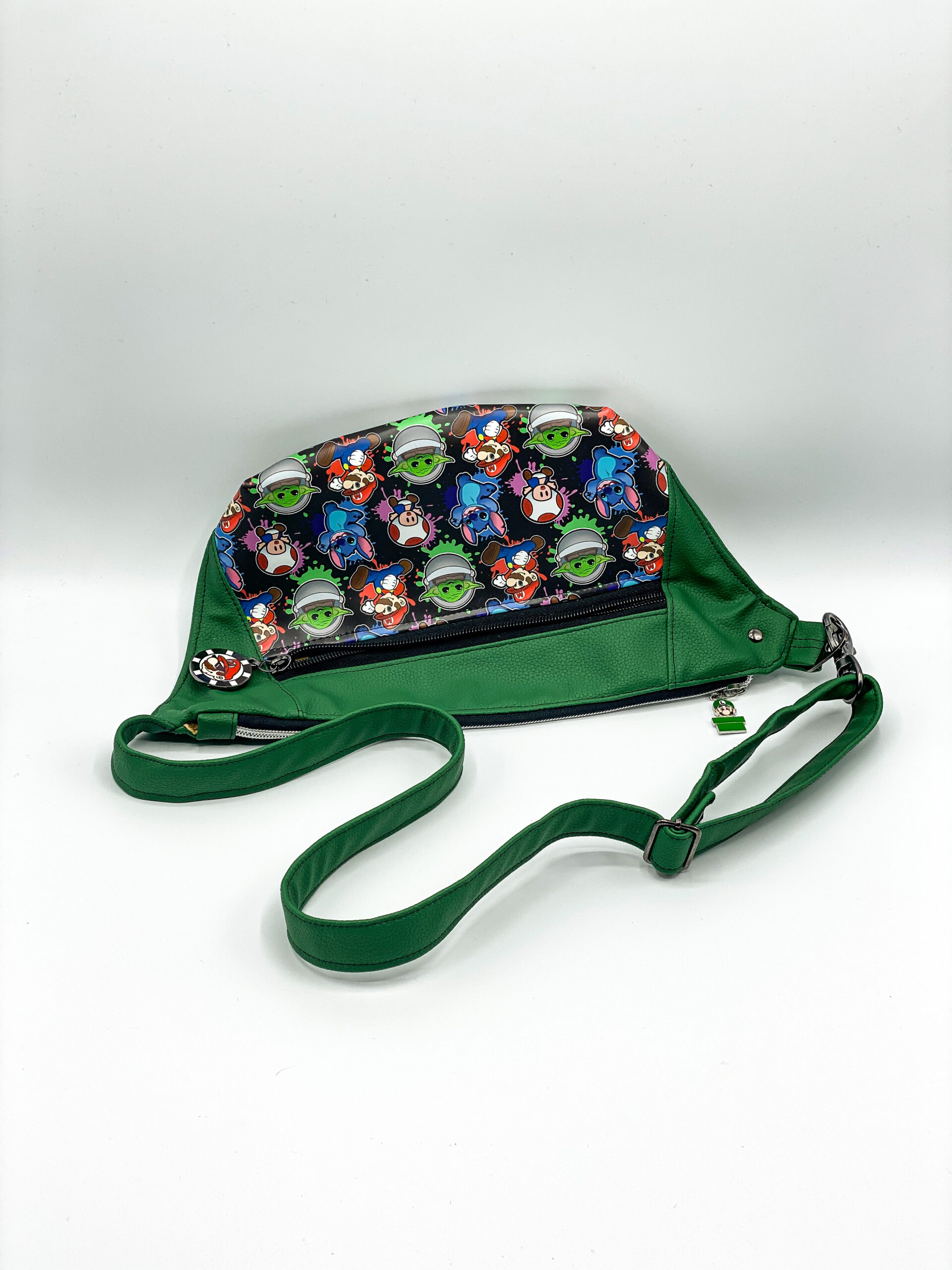 Green Faux Leather Mario Fanny Pac /Cross Body Bag – GrammasStash.com